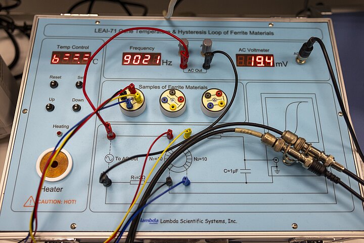 Układ pomiarowy do obserwacji pętli histerezy magnetycznej