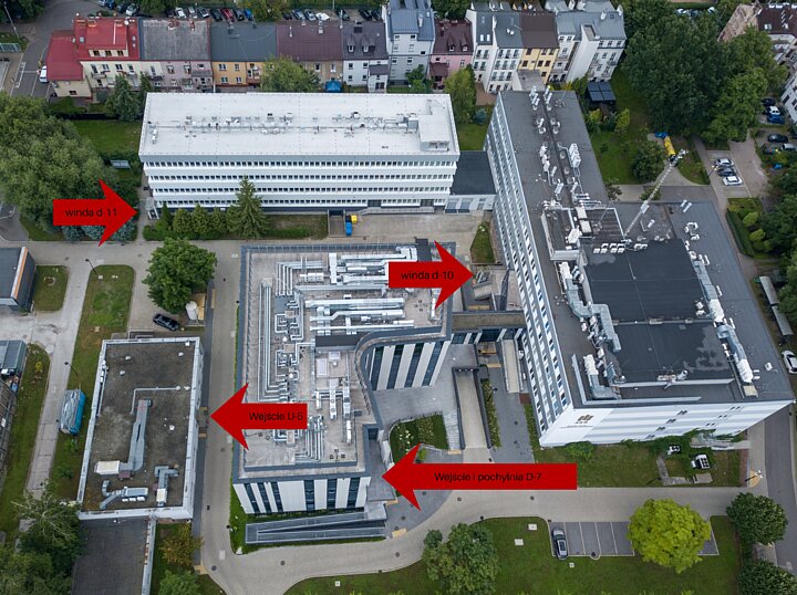Zdjęcie z drona budynków WFiIS
